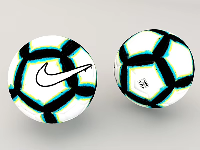 Premium Soccer Balls With Nike Logo And Brand Design In White Black Accents 3d model