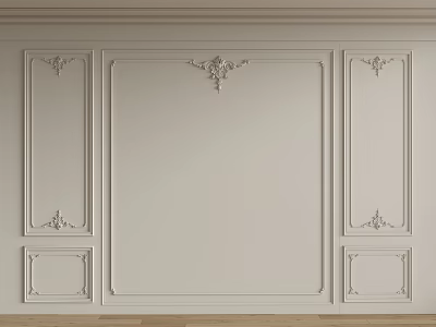 White Ornate Gypsum Molding With Classic Carved Patterns For Decorative Interior Wall Design 3d model