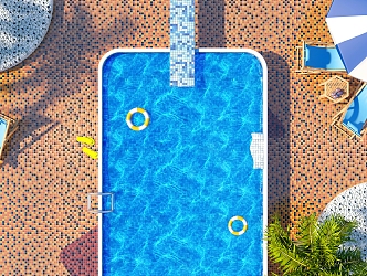 Summer Pool Modern Pool 3d model