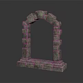 Classic Gray Stone Arch Structure Built With Stacked Blocks And Pedestal 3d model