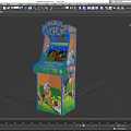 Chicken Rock Arcade Game Machine with Cartoon Characters Green Grass Background and Screen