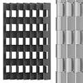 Modern Partition Design With Black And White Square Panels Grid Pattern 3d model