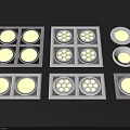Various Designs Of Downlights And Spotlights With Square Round Shapes For Home Ceiling Lighting