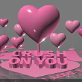 Romantic Photo Spot with Pink Heart Decorations 3D Letters and I Love You