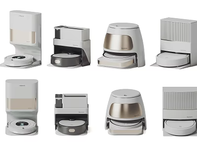 Various Modern Stylish Household Appliances With Different Designs And Metallic Accents For Home Use 3d model