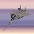 Various Fighter Jets Models Arranged in Formation Against Gradient Sky Background 3d model