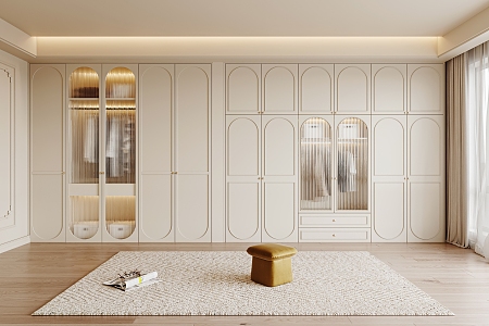 Cream wardrobe French wardrobe 3d model