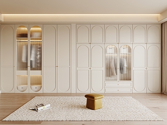 Cream wardrobe French wardrobe 3d model