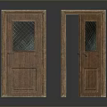 Vintage Wooden Doors With Glass Panels In Closed And Open States