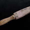 Hardware Tool Rustic Hand Knife With Wooden Handle And Worn Blade 3d model