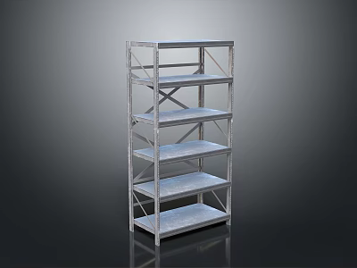 Multi Tier Metal Storage Shelving Unit With Sturdy Structure For Organizational Use 3d model