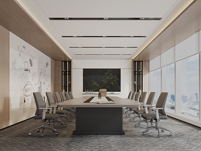 Meeting Room Conference Table Background Wall Small Conference Table 3d model