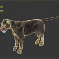 Black Leopard 3D Model With Standing Pose And Detailed Texture On Gray Background 3d model