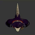 3D Shark Humanoid Character Model With Purple Outfit Red Scarf Shoulder Armor And Muscular Build