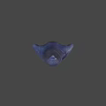 Game Movie Monster Character With Open Mouth Sharp Teeth Red Gums And Glowing Green Eyes