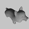 Cute Cartoon Corgi 3D Model With Orange And White Fur Standing Smile