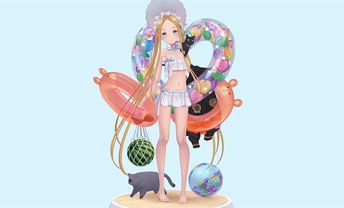 Modern Woman Anime Swimwear Girl 3d model