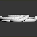 Silver Snakes Coiled and Intertwined With Scaly Texture Heads Facing Each Other