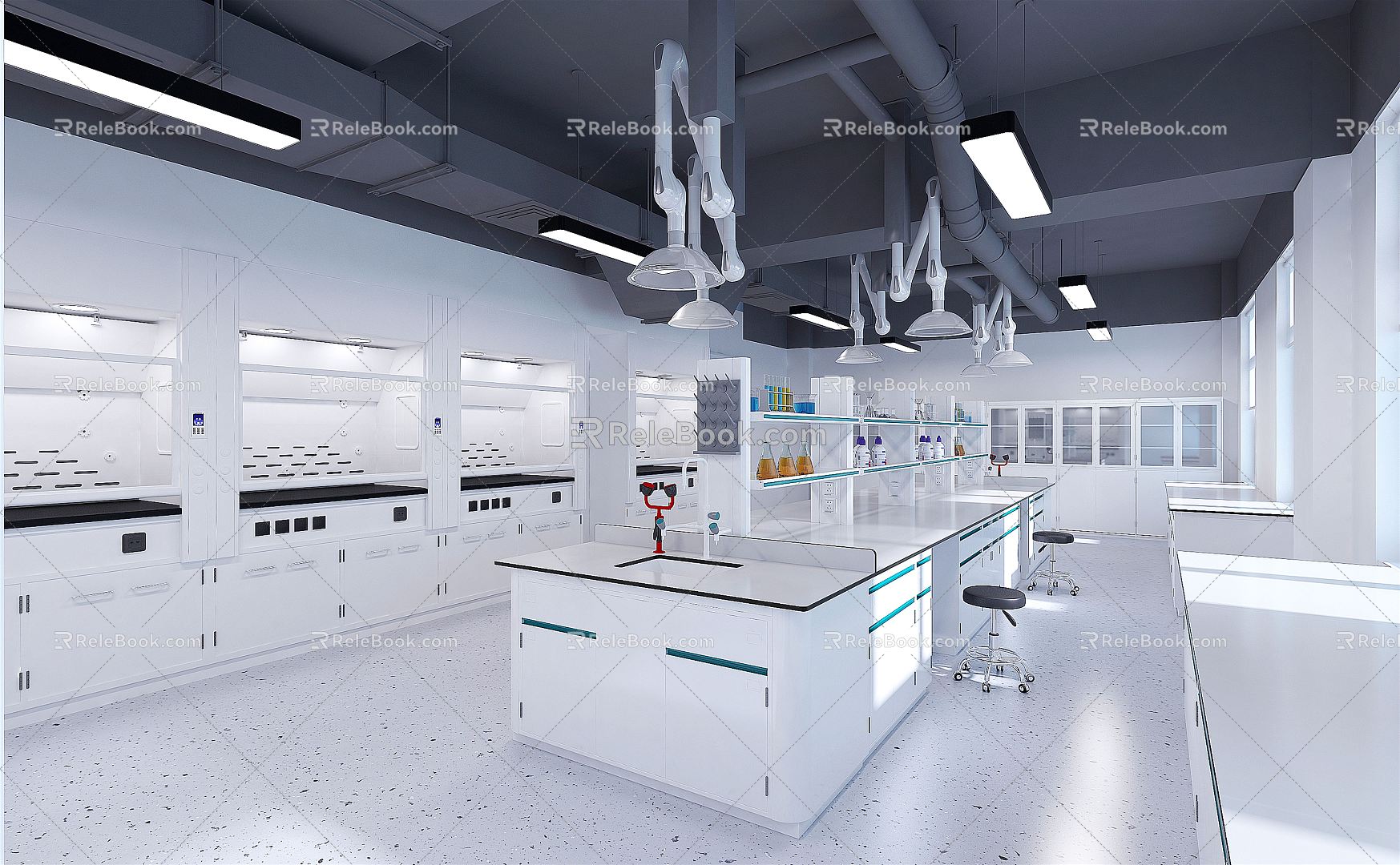 Modern Laboratory Laboratory Inorganic Pretreatment Room and Atomic Absorption Room 3d model