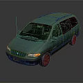 Light Blue Minivan With Roof Rack Front Headlights And Family Vehicle Design