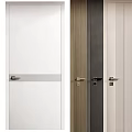 Modern Double Doors In White Wooden And Black Colors For Interior Design
