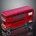 Red Double Decker Bus With Classic Two Story Structure And Shiny Red Exterior