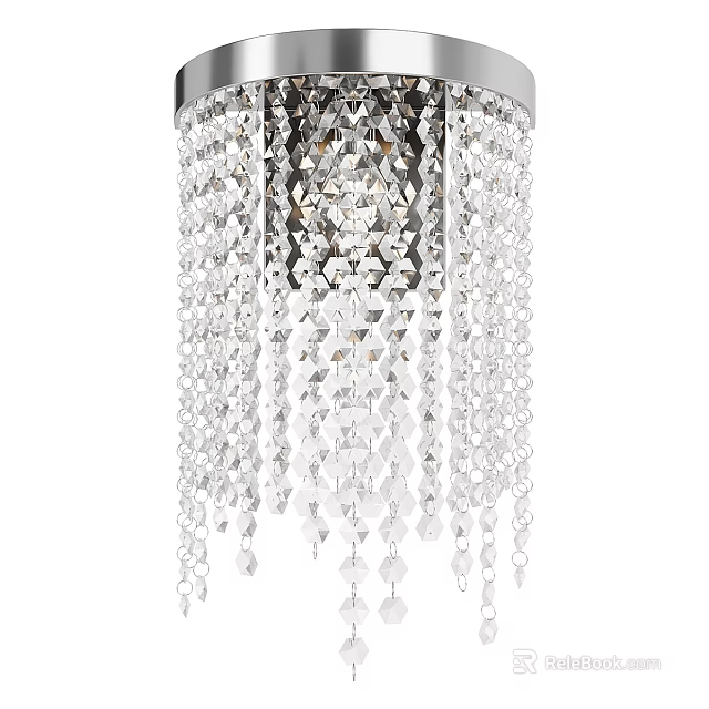 Crystal Ceiling Light with Sparkling Pendant Design for Modern Home Decor 3d model
