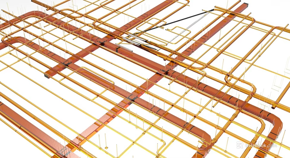 Structural Steel Components Featuring Interconnected Cross Frames For Construction Projects 3d model 
