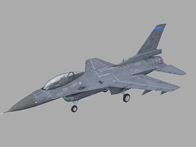 Military Fighter Jet With Gray Body Single Seat Cockpit Tail Fin And Landing Gear 3d model