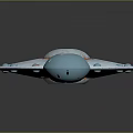 Blue Circular Flying Saucer With Green Dome And Surrounding Green Dots