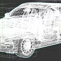 White SUV Car with Black Grille Green Accents Sleek Body and Sporty Design