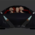 Dark Blue Convertible Sports Car With Red And Beige Seats And Modern Design