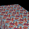 Vibrant Tablecloth With Colorful Geometric Patterns In Red Blue Brown Tones 3d model