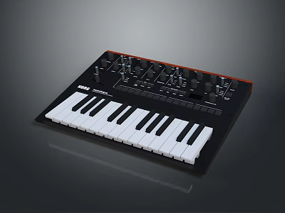 Modern Music Keyboard With White Keys Control Knobs And Black Design For Daily Use 3d model