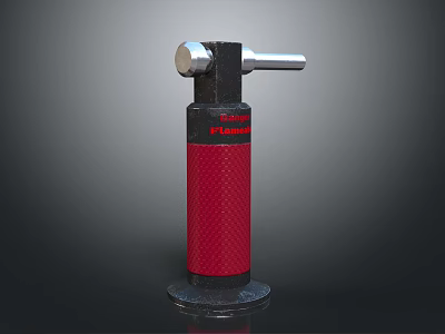 Red And Black Hydraulic Jack With Silver Handle For Lifting Equipment 3d model