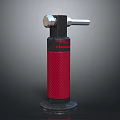Red And Black Hydraulic Jack With Silver Handle For Lifting Equipment 3d model