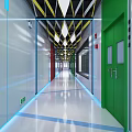 Modern aisle computer room walkway 3d model