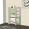 Modern Bookshelf Bookcase Decorative Rack Acrylic 3d model
