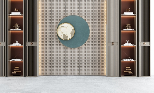 New Chinese background wall 3d model