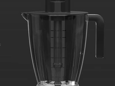 Transparent Blender With Black Lid And Handle As Modern Kitchen Appliance 3d model