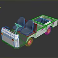 White Open Top Bus With Two Seats And Exterior Design Details 3d model