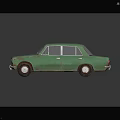 Two Blue and Green Vintage Toy Cars with Classic Retro Design