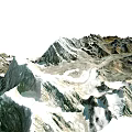 Snowy Mountain Range With Rocky Terrain And Scenic Alpine Lake View