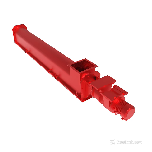 Red Heavy Duty Industrial Conveyor Machine Component With Steel Structure Design 3d model