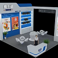Retail Industry Exhibition Booth With Panzi Nurenfang Brand VR Display Shelves Green Plants And Seating