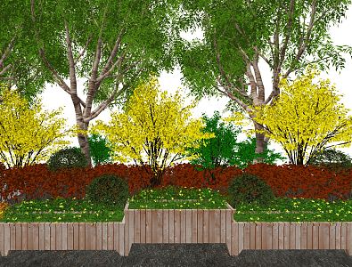 Modern Plant Outdoor Flower Groove Landscape Tree 3d model