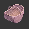 Woven Basket For Small Animals With Heart Shape And Handle 3d model