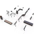 Wood And Stone Furniture Components With Various Shapes And Designs