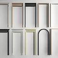 Various Door Frame Designs With Different Colors And Styles For Home Interior Projects 3d model