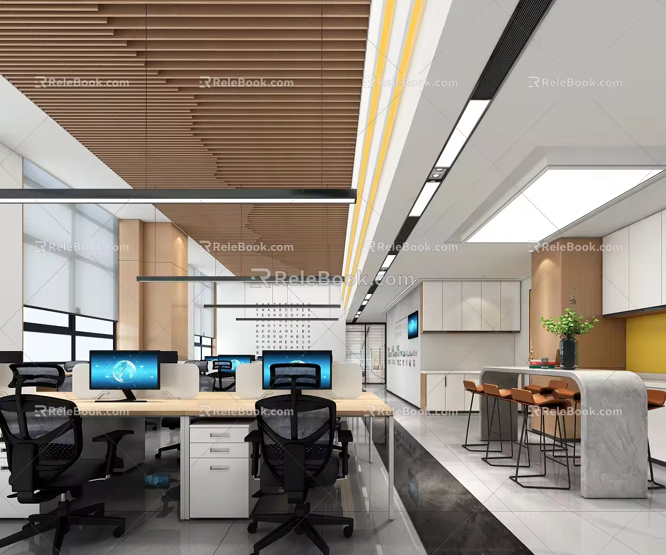 Modern Office Huawei Office Public Office Open Office 3d model